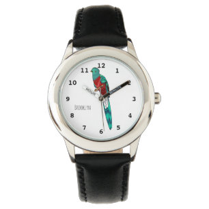 Reloj De Pulsera Ilustracion de personalizado de aves quetzales res