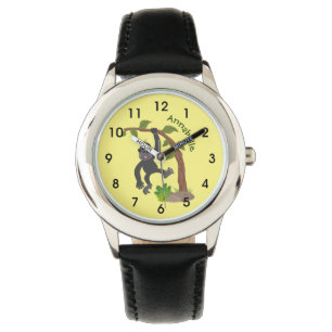 Reloj De Pulsera Ilustracion de personalizado de bebé gorila feliz