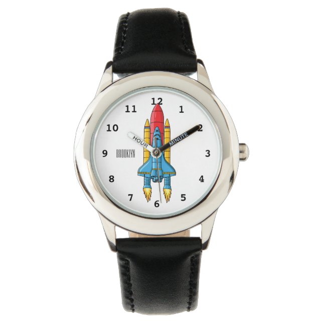 Reloj De Pulsera Ilustracion de personalizado de buques de cohetes (Anverso)