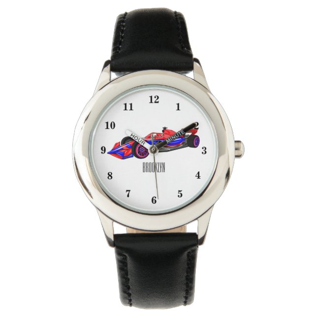 Reloj De Pulsera Ilustracion de personalizado de coches de carreras (Anverso)