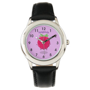 Reloj De Pulsera Ilustracion de personalizado de frambuesa alegre