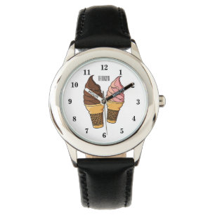 Reloj De Pulsera Ilustracion de personalizado de helado de cono