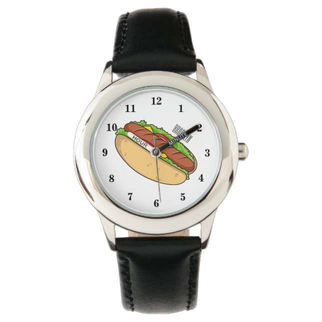 Reloj De Pulsera Ilustracion de personalizado de hot dog (Anverso)
