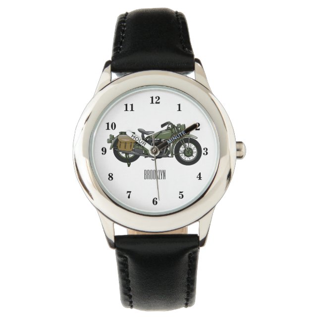 Reloj De Pulsera Ilustracion de personalizado de motocicleta de cru (Anverso)