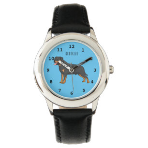Reloj De Pulsera Ilustracion de personalizado de perro de Rottweile