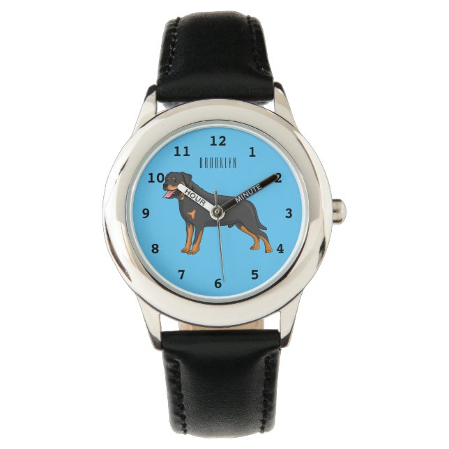 Reloj De Pulsera Ilustracion de personalizado de perro de Rottweile (Anverso)