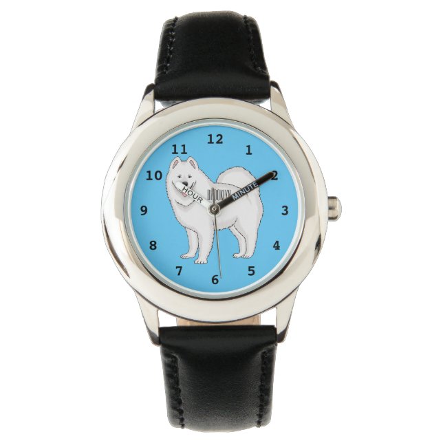 Reloj De Pulsera Ilustracion de personalizado de perro de Samoyed (Anverso)