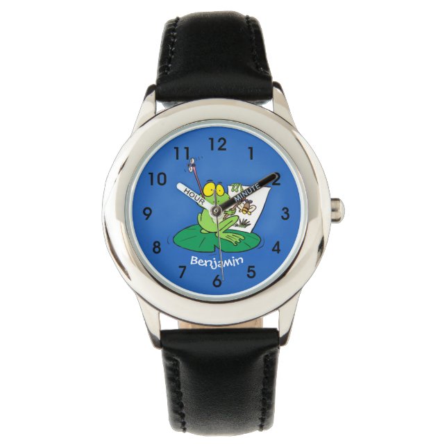 Reloj De Pulsera Ilustracion de personalizado de rana verde lindo (Anverso)