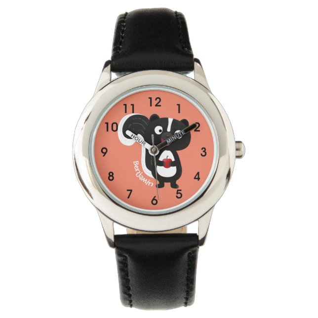 Reloj De Pulsera Ilustracion de personalizado de zorrillo alegre (Anverso)