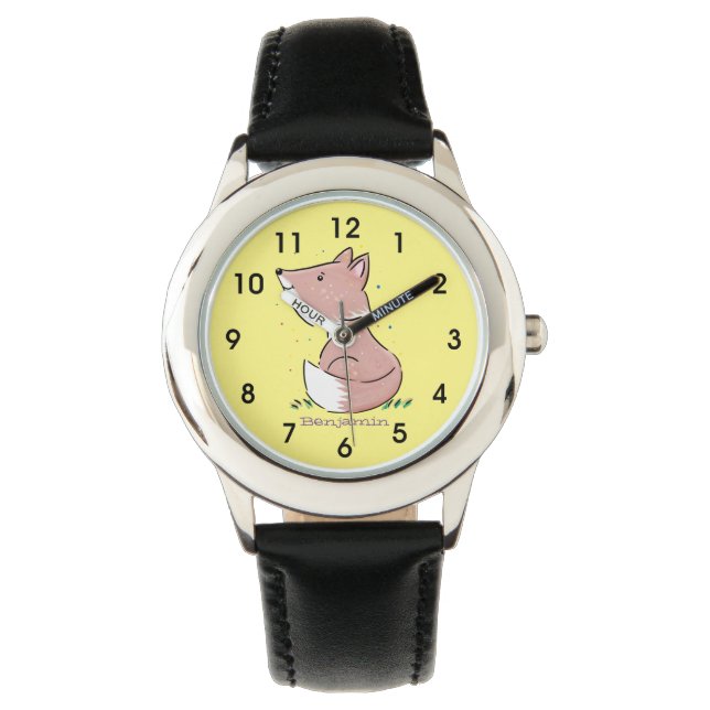 Reloj De Pulsera Ilustracion de personalizado de zorro bebé (Anverso)