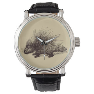 Reloj De Pulsera ilustracion de porcupine Vintage