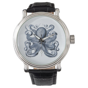 Reloj De Pulsera Ilustracion de pulpo azul de la Marina por Ernst H