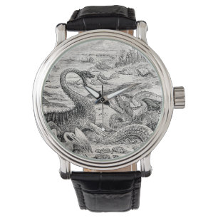 Reloj De Pulsera Ilustracion del dinosaurio de los 1800s del