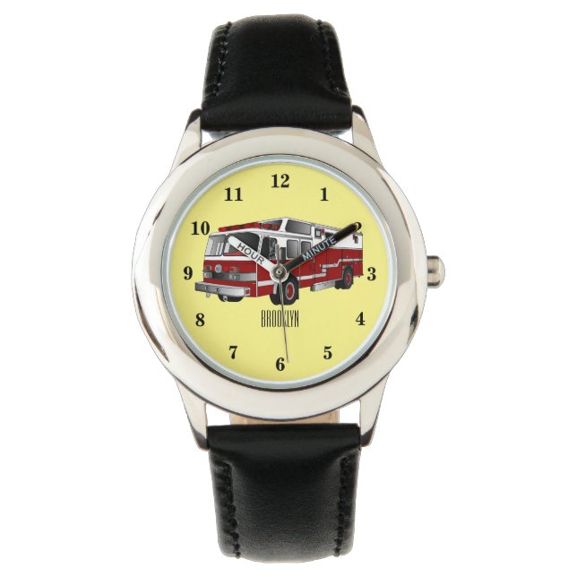 Reloj De Pulsera Ilustracion del personalizado del motor de fuego (Anverso)