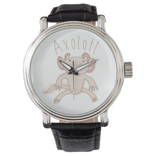 Reloj De Pulsera Ilustracion digital Axolotl, animal lindo