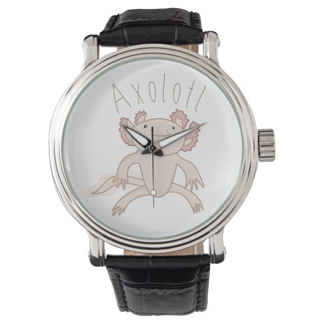 Reloj De Pulsera Ilustracion digital Axolotl, animal lindo (Anverso)