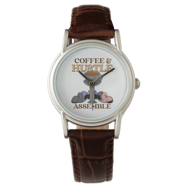 Reloj De Pulsera Ilustracion divertido de café y humos (Anverso)