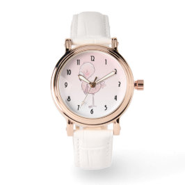 Reloj De Pulsera Ilustracion Flamingo Rosa