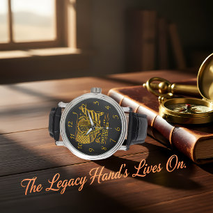 Reloj De Pulsera Ilustracion Golden Bison con mapa y bandera de Est