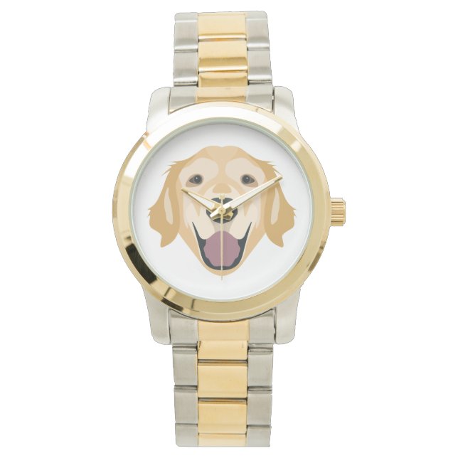 Reloj De Pulsera Ilustracion Golden Retriever (Anverso)
