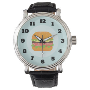 Reloj De Pulsera Ilustracion Hamburger con tomate y lechuga