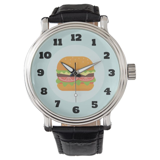 Reloj De Pulsera Ilustracion Hamburger con tomate y lechuga (Anverso)