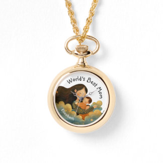 Reloj De Pulsera Ilustracion lindo de madre e hijo | Día de la madr