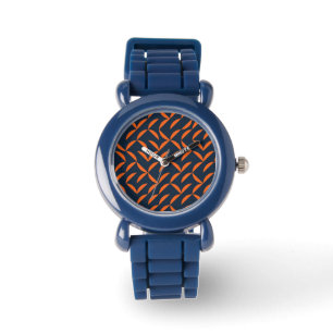Reloj De Pulsera ilustracion naranja, fresco, moderno y de moda