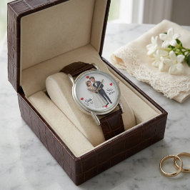 Reloj De Pulsera Ilustración personalizada de novia y novio regalo