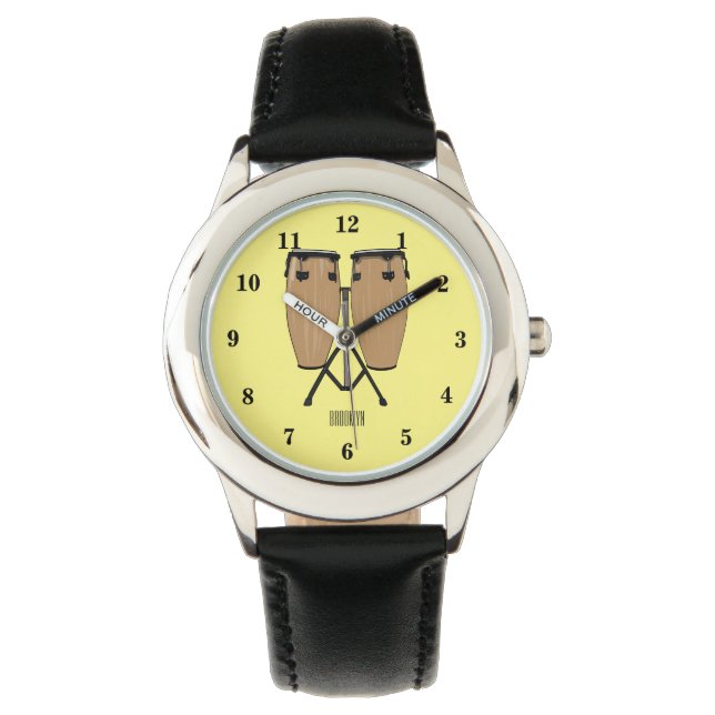 Reloj De Pulsera Ilustracion personalizado Bongo drum (Anverso)