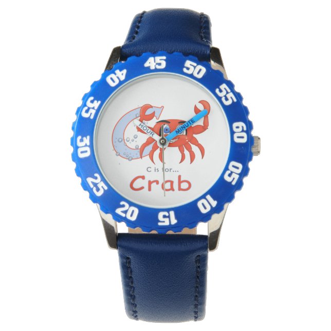 Reloj De Pulsera Ilustracion personalizado cangrejo (Anverso)