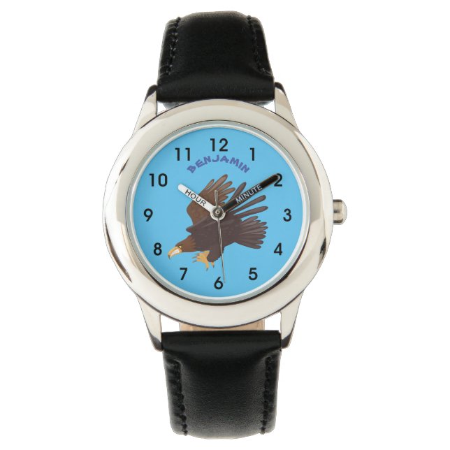 Reloj De Pulsera Ilustracion personalizado de águila dorada diverti (Anverso)