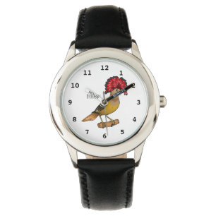 Reloj De Pulsera Ilustracion personalizado de aves Royal flycatcher
