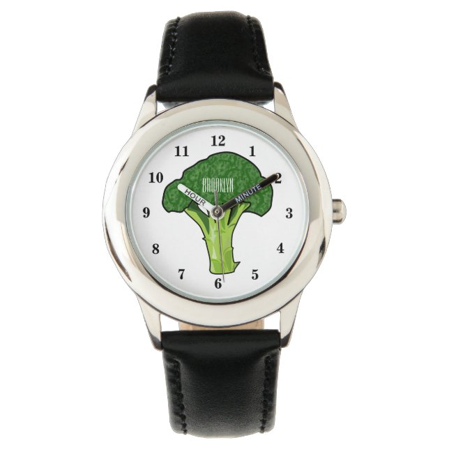 Reloj De Pulsera Ilustracion personalizado de Broccoli (Anverso)