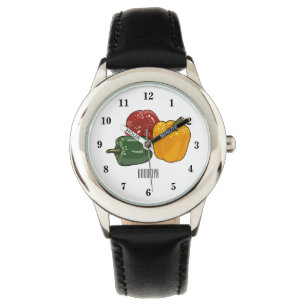 Reloj De Pulsera Ilustracion personalizado de Capsicum
