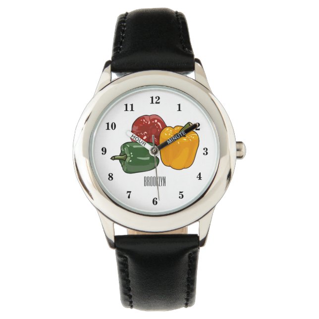 Reloj De Pulsera Ilustracion personalizado de Capsicum (Anverso)