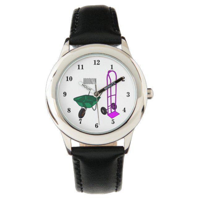 Reloj De Pulsera Ilustracion personalizado de carretillas y carrito (Anverso)