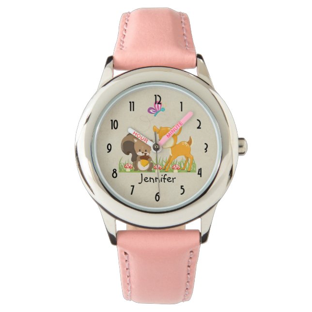 Reloj De Pulsera Ilustracion Personalizado de criaturas de bosques  (Anverso)