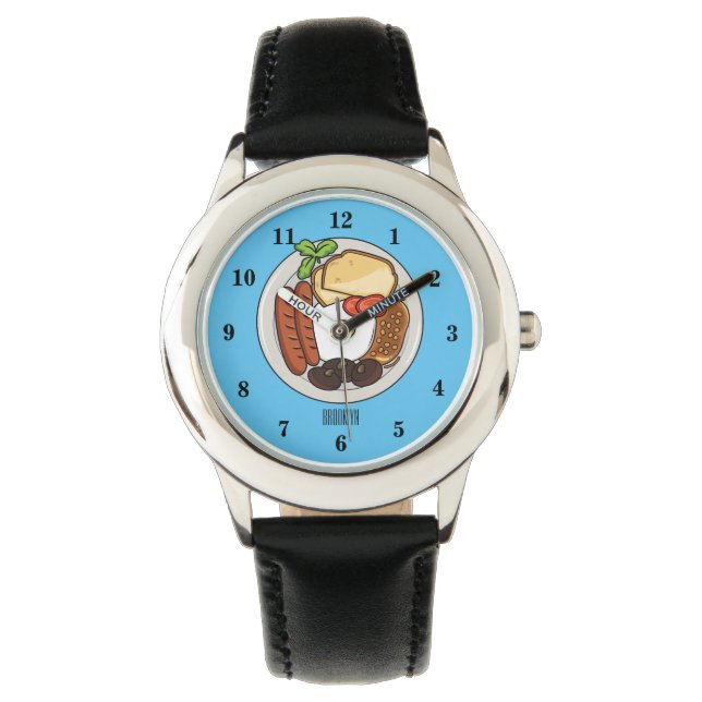 Reloj De Pulsera Ilustracion personalizado de desayuno inglés (Anverso)