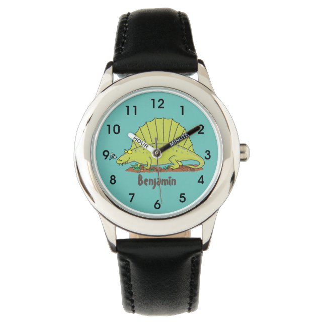 Reloj De Pulsera Ilustracion personalizado de dimetrodon verde lind (Anverso)