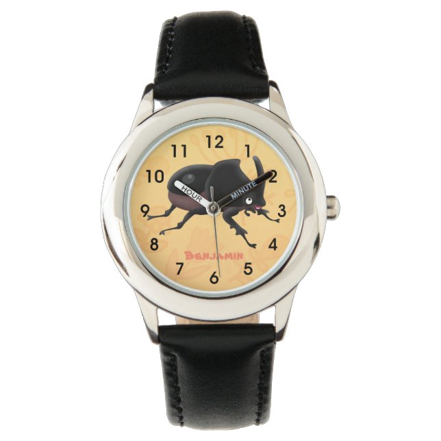 Reloj De Pulsera Ilustracion personalizado de escarabajo rinoceront (Anverso)