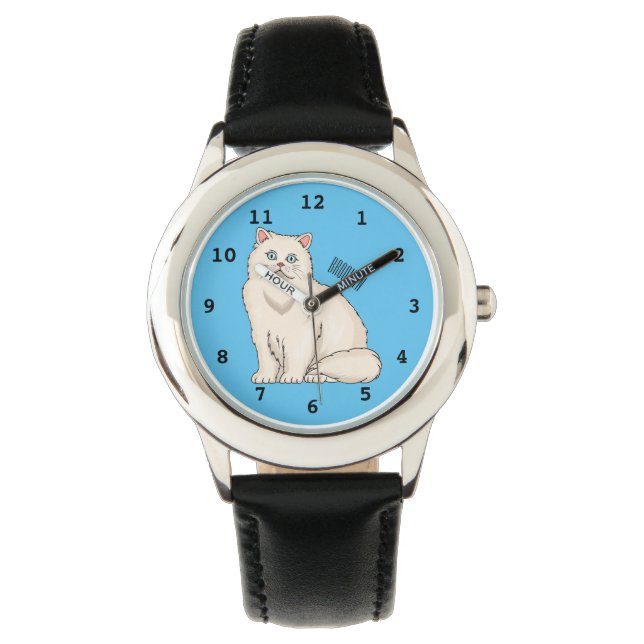 Reloj De Pulsera Ilustracion personalizado de gato persa (Anverso)
