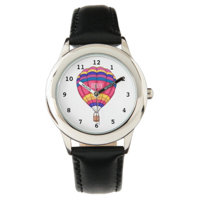 Reloj De Pulsera Ilustracion personalizado de globo aerostático (Anverso)