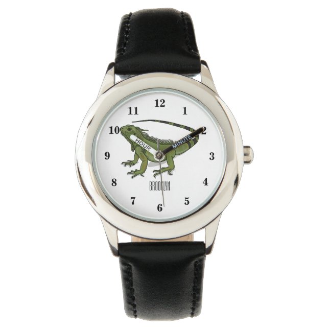 Reloj De Pulsera Ilustracion personalizado de Iguana (Anverso)