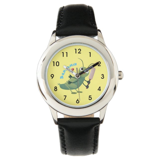 Reloj De Pulsera Ilustracion personalizado de insectos de cricket v (Anverso)