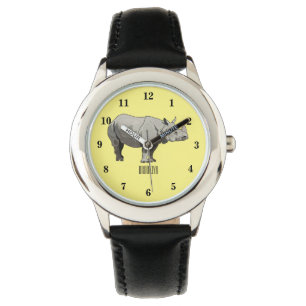Reloj De Pulsera Ilustracion personalizado de Javan rhinoceros