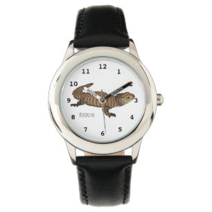 Reloj De Pulsera Ilustracion personalizado de lagarto de Armadillo