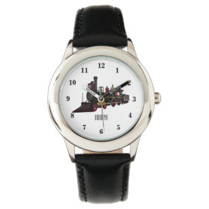 Reloj De Pulsera Ilustracion personalizado de locomotora de vapor