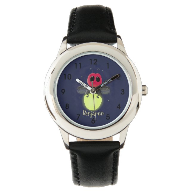 Reloj De Pulsera Ilustracion personalizado de luciérnaga de bichos  (Anverso)