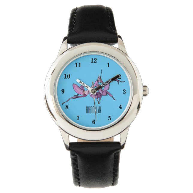 Reloj De Pulsera Ilustracion personalizado de mantis orquídea (Anverso)